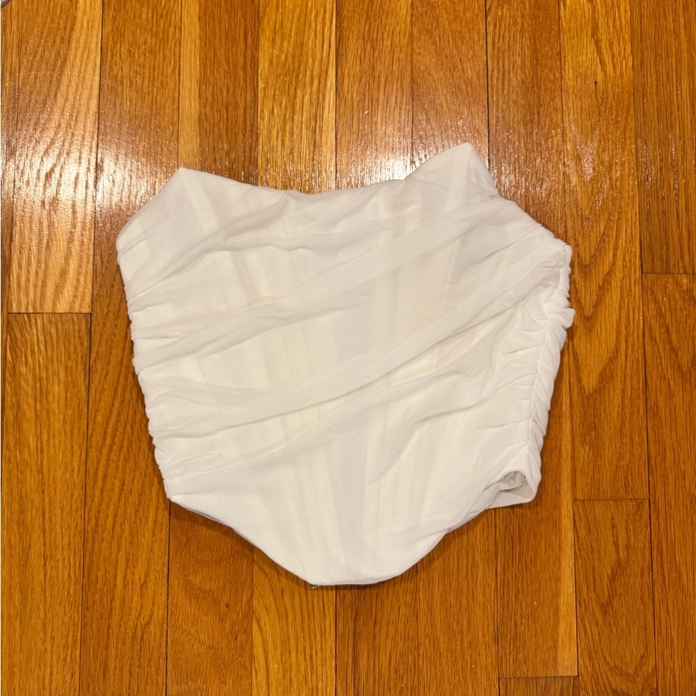 White Ruched Skirt